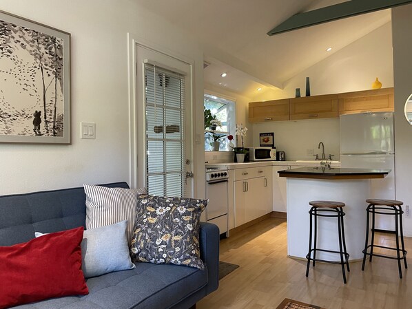 View of the kitchen from the living room