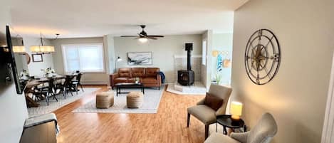 Main Living Room | Wood Stove | Smart TV