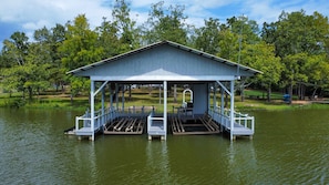 Waterfront and Private Pier with Boat Lifts