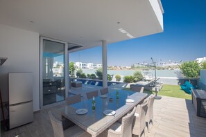 Shaded outside dining area