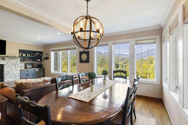 Stunning ridge views from both living room and dining table