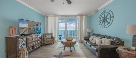 Relax in this 7th floor condo at San Carlos & enjoy the views from the living area