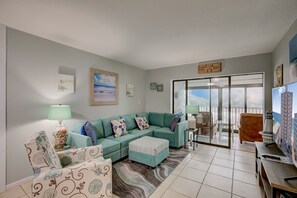 Light flowing into the living space from sunroom