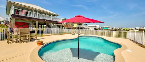 Enjoy the private pool at the house.