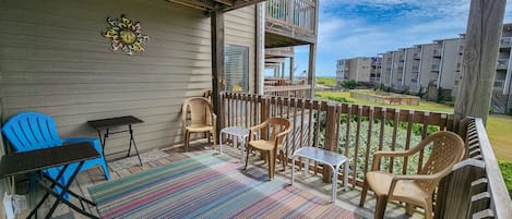 Semi-Oceanfront Outer Banks Vacation Rental Balcony 2023