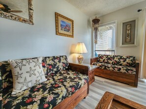 Semi-Oceanfront Outer Banks Vacation Rental Living Room 2023