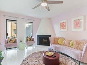 Kick back on the sofa, catch up on your favorite shows on the smart TV, or simply enjoy the company of friends and family in this inviting space.
