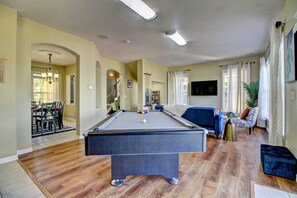 Pool table available in the living room area