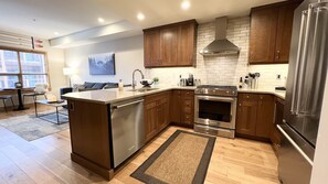 Bright, spacious kitchen and living room