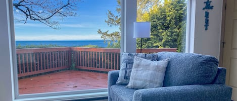 Ocean view from the living room and deck.