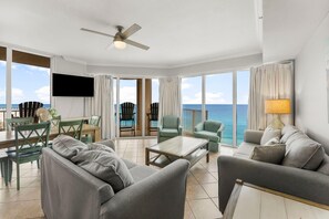 Living Area with Gulf Views