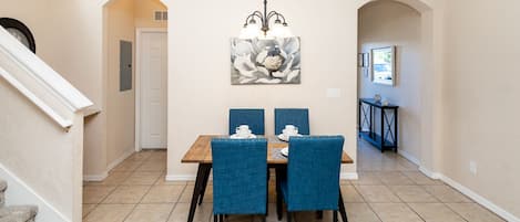 Gather for meals & visiting together at the dining table, with seating for 4