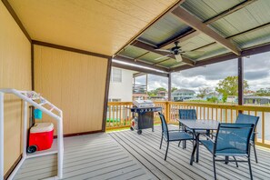 1,200 Sq Ft | Private Canal-Front Deck | Gas Grill | Outdoor Dining Area | Yard