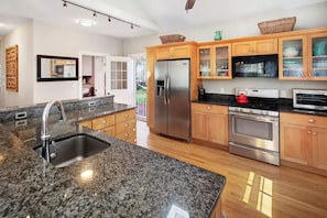 Kitchen - Stainless steel appliances and granite countertops 
