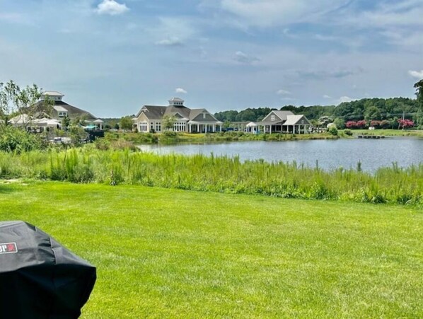 The view from the back door. Summerwind Lake and the Clubhouse