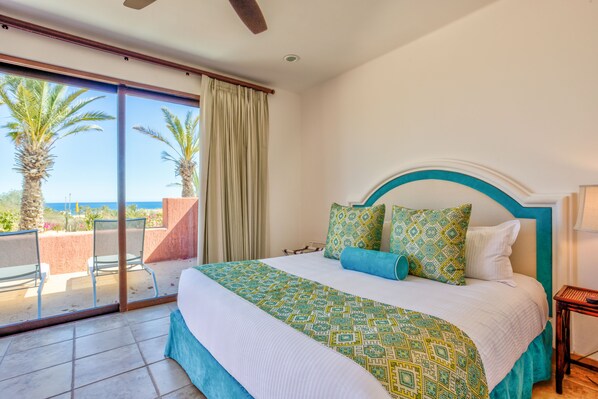 King-size bed & view