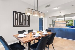 Enjoy meals on the new dining set
