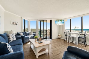 Living Room with Ocean and Beach Views!