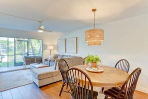 Simplicity meets elegance in this inviting living-dining combo