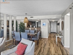 Surf Dweller #408 Living Room and Dining Area