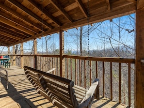 Balcony Views from a Cozy Porch Swing