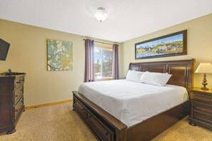 King bed in the primary bedroom