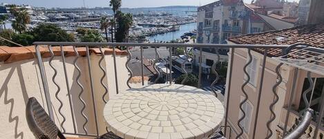 Amazing private south facing sea view balcony overlooking Cannes Marina