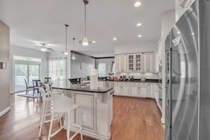 Indoors, Kitchen, Floor, Flooring, Ceiling Fan