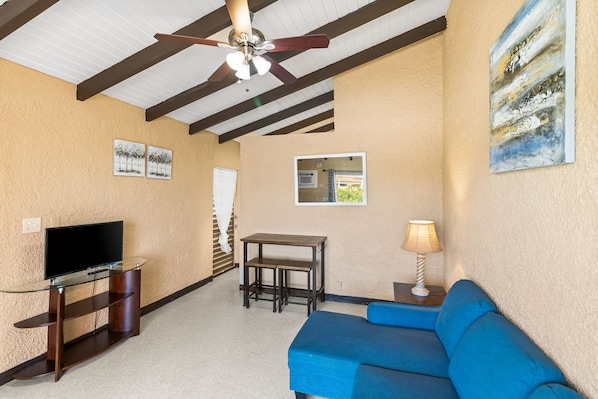 One complete condominium with all the furnishings and comforts. Your balcony overlooks the eighth-foot pool just a few feet from your doorstep. There are restaurants that specialize in local, Latin, and Caribbean food within walking distance—plenty of free onsite parking.