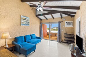 One complete condominium with all the furnishings and comforts. Your balcony overlooks the eighth-foot pool just a few feet from your doorstep. There are restaurants that specialize in local, Latin, and Caribbean food within walking distance—plenty of free onsite parking.