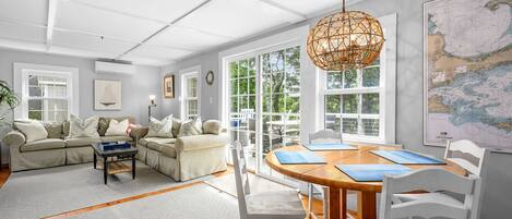 bright and updated dining living room overlooking marsh- 135 Pine Knoll Avenue Chatham Cape Cod - Sarah-N-Dipity - NEVR