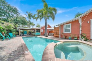 Welcome to your Downtown 2-Cottage Oasis in Lake Worth.  Enjoy tranquility in a gated courtyard featuring a pool, hot tub, outdoor bar, covered seating areas, a grill, and smoker; while being just steps from the restaurants and attractions of Lake and Lucerne Avenues.  With off-street parking and being walking distance to almost all the attractions you'll never have to get in the car.