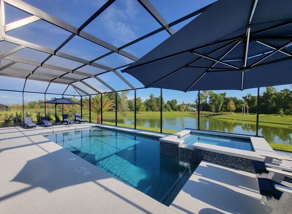 Pool and Spa with Water View