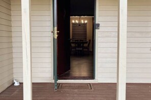 Wide front entrance door.
