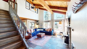 Indoors, Furniture, Living Room, House, Staircase