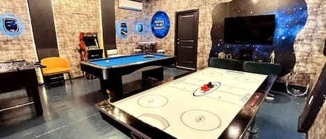 Fantastic Game Room with air conditioner.