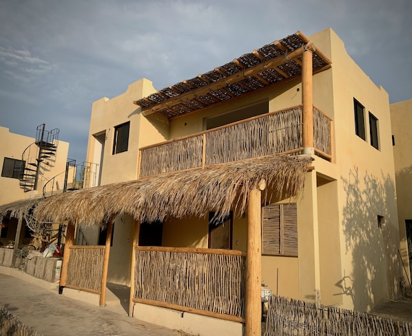 Front entrance to the bungalo, and outdoor hangout space. 