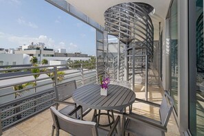 Balcony. Exact unit will be assigned upon arrival. Views, colors, and decor may vary.