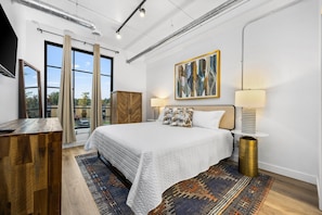 Enjoy a restful night's sleep on a plush king size bed with premium linens