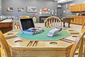 Lakeside Lounge Poker Table, Shuffleboard,ping poing, pool, Ms.Pac Man