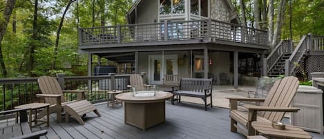 Exterior view of home from the fire pit sitting area