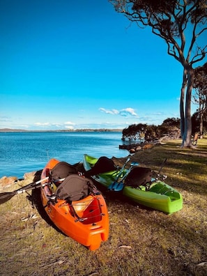 Take the kayaks out into the water and relish a relaxing time enjoying the bay.