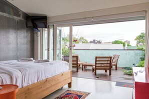 Enjoy your morning coffee or relax with a book on the spacious private deck, located just off the master bedroom.