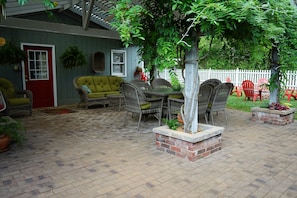 Patio with fire ring