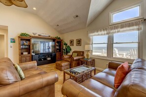 Top-Level Living Room with Deck Access