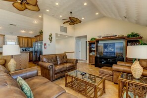 Top-Level Living Room with Deck Access