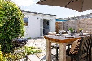 There is a cosy outdoor patio area.