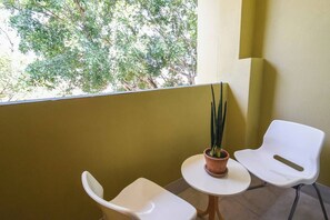 The private balcony with seating is a great space to enjoy your morning coffee, a book or perhaps an afternoon wine. 
