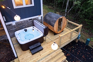 Hot tub and sauna