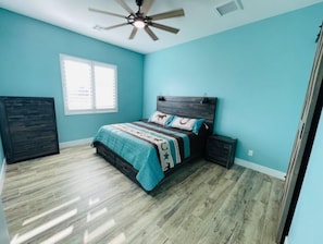 Master bedroom with King size bed 